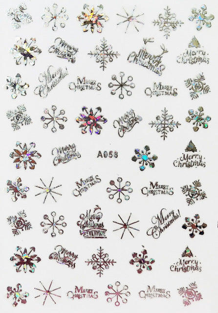 NS5D028  ForLife 3D Nail Art Christmas Slider Wraps Snowflake Elk Santa Adhesive Flame Sticker Red Gold Manicure Nails Designs