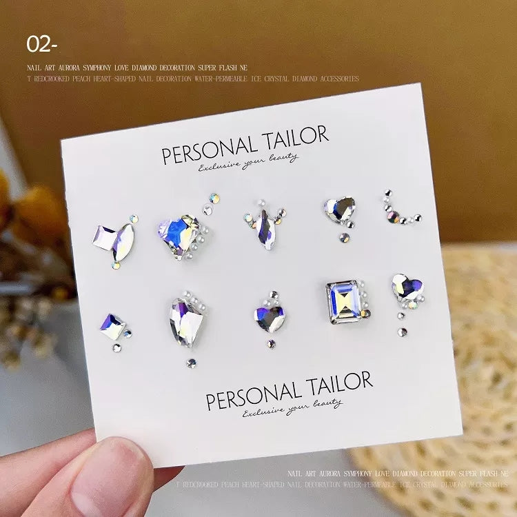 NZJ035 Exquisite Luxury manicure rhinestone jewelry glass shaped diamond DIY accessories