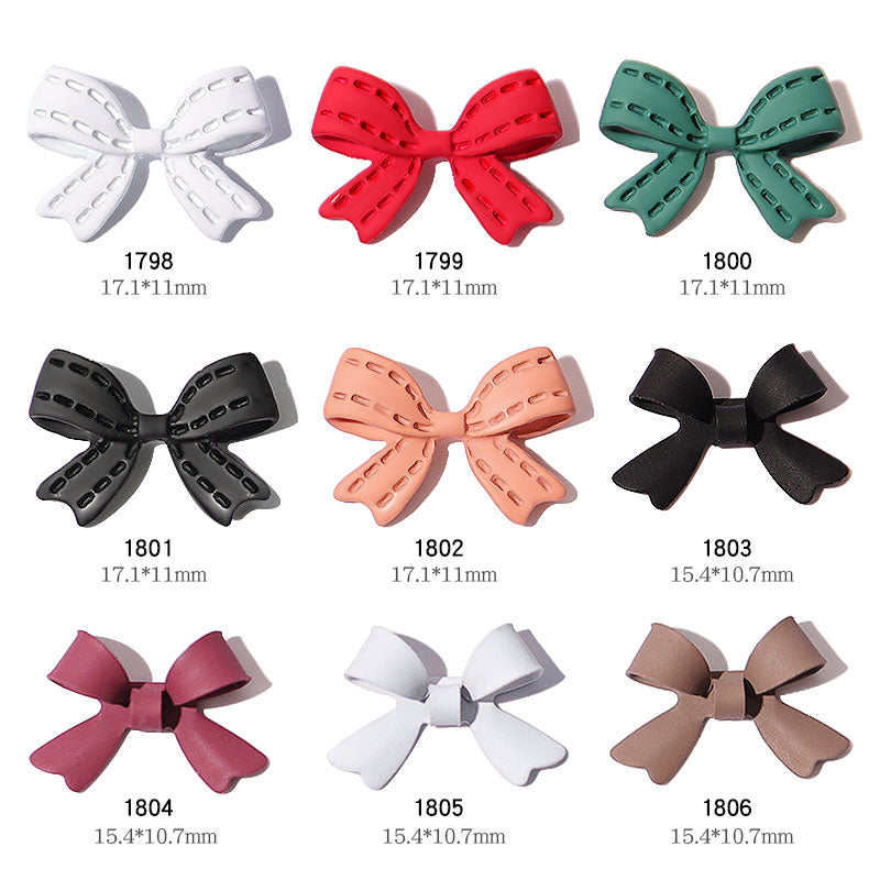 NDE061 ForLife nail art accessories three-dimensional spray paint butterfly red ribbon 3D alloy bow decoration