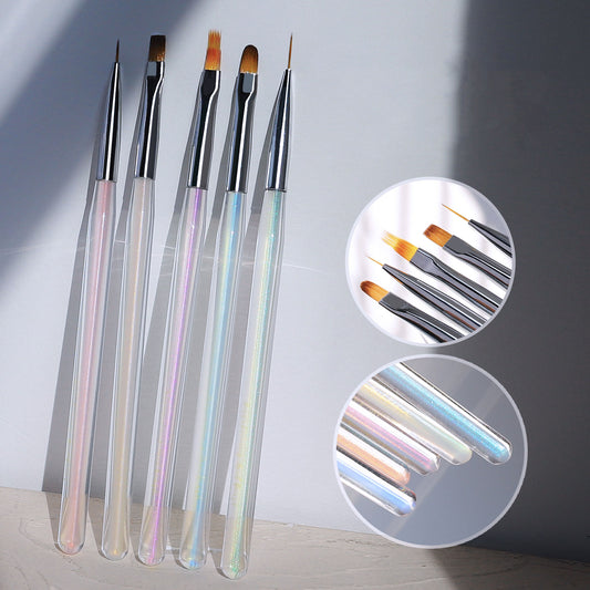 NBR039 Japanese manicure aurora light therapy pen manicure painting halo dyeing hook line pull-line pen nail shop professional brush