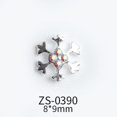 NZJ039 Wholesale Christmas Snowflake series AB diamond white diamond nail jewelry