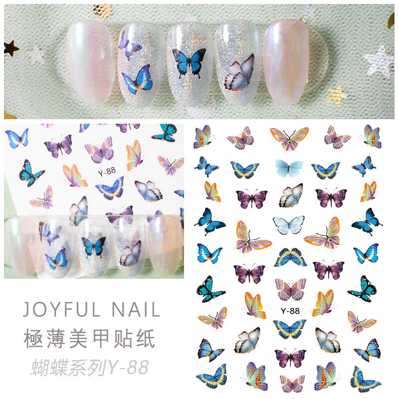NS5D019  ForLife Self Adhesive Nail Sticker butterfly Avocado Decals Manicure 5D Nail sticker for Fingernails Toenails Nail Tips