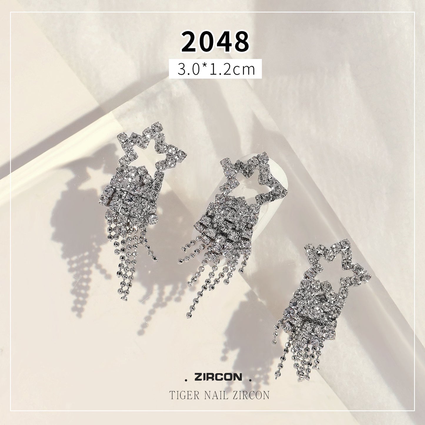 NZJ053 New Year's Zodiac Luxury Alloy Zircon Tiger Rhinestone Nail Art Jewelry
