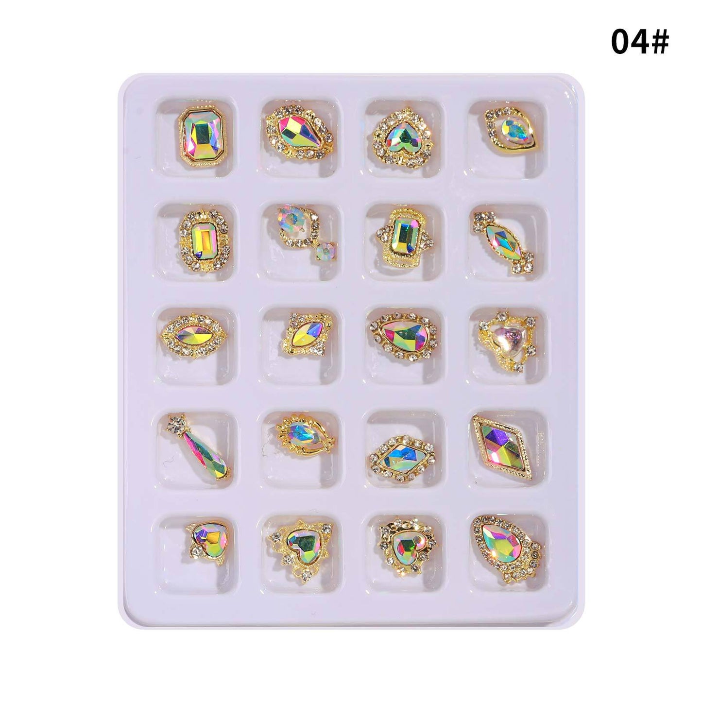 NZJ052 20pcs Alloy Nail Art Charm ornaments Love diamond zircon Super Shimmer Color shaped
