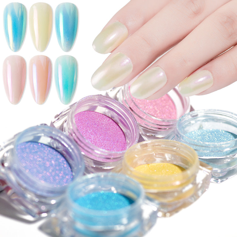FNP100 New Arrived Wholesale 6 Colors/set Laser Nail Art Powder