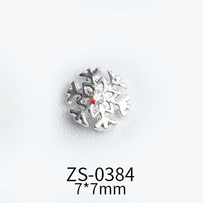 NZJ039 Wholesale Christmas Snowflake series AB diamond white diamond nail jewelry