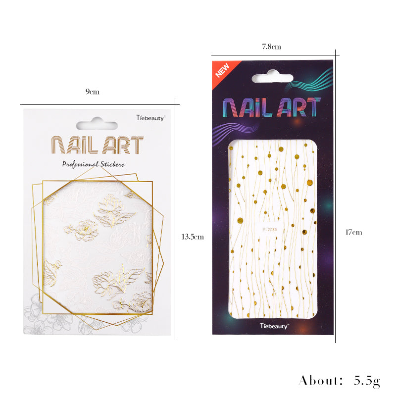 NS5D017  ForLife 3D Mesh Nail Art Sticker Gold Silver Lace Hollow Net Line Foil Design Manicure Decal Wraps Decorations Accessories