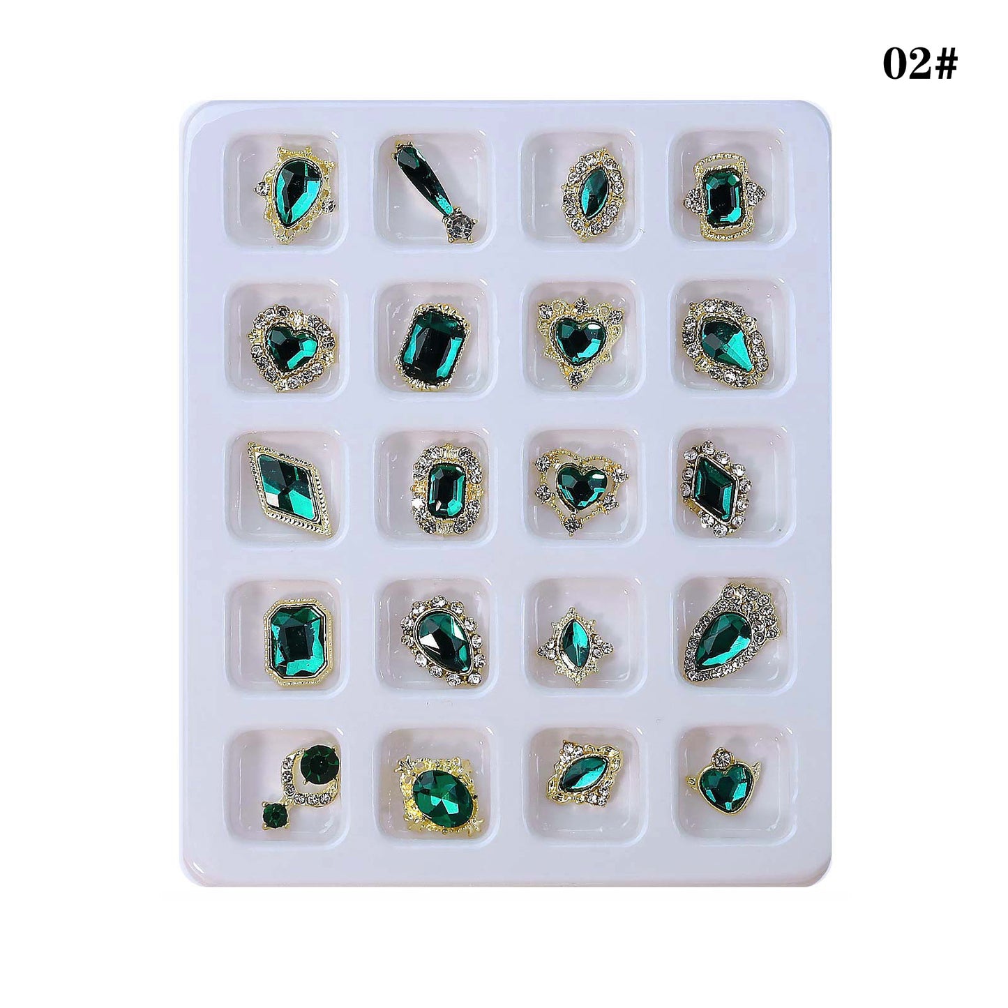 NZJ052 20pcs Alloy Nail Art Charm ornaments Love diamond zircon Super Shimmer Color shaped