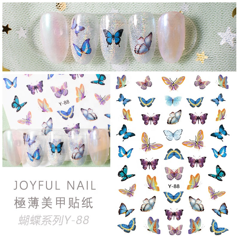 NS5D019  ForLife Self Adhesive Nail Sticker butterfly Avocado Decals Manicure 5D Nail sticker for Fingernails Toenails Nail Tips