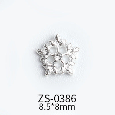 NZJ039 Wholesale Christmas Snowflake series AB diamond white diamond nail jewelry