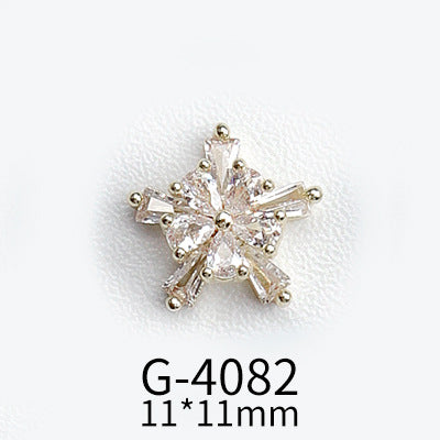 NZJ040 Christmas Nail Art Zircon Charms 3D Snowflake Nail Glitter Sticker Supplies Accessories Shiny Xtmas Nail Rhinestones Jewelry