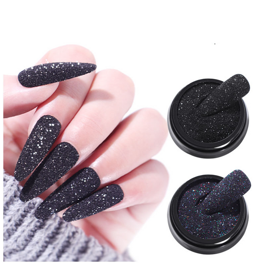 FNP023 9 Colors Glitter Pigment Nail Art Powder Wholesale Sugar White Snow Black Yarn Acrylic Powder Shiny Nail Art