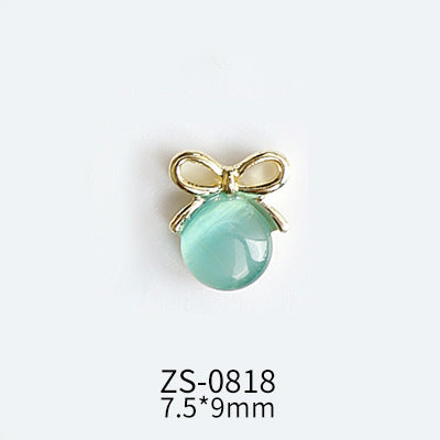 NZJ047 Lollipop Design 3D Nail Art Charms Heart Shaped Cat's Eye Stone Design Manicure Jewelry For Nail Art Decoration