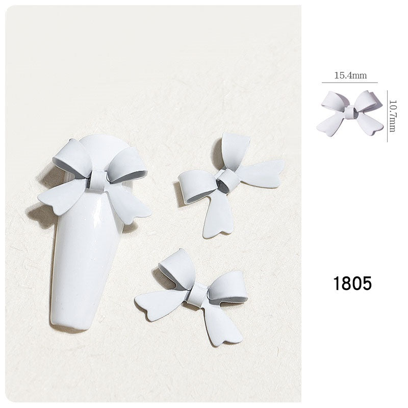 NDE061 ForLife nail art accessories three-dimensional spray paint butterfly red ribbon 3D alloy bow decoration