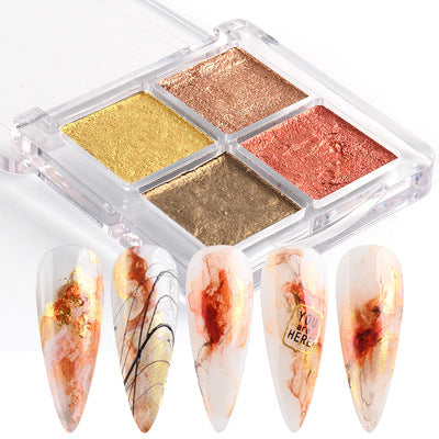 FNP040  Solid Pigment Watercolor Manicure Decor Paint Draw Chrome Glitter Powder Flowers DIY Nail Pigment Tool