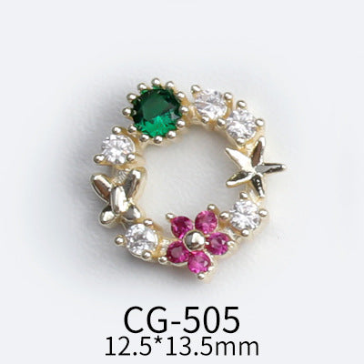 NZJ041 BowKnot Garland Zircon Nail Art Crystals Jewelry Rhinestone Nails Accessories Supplies Decorations Charms