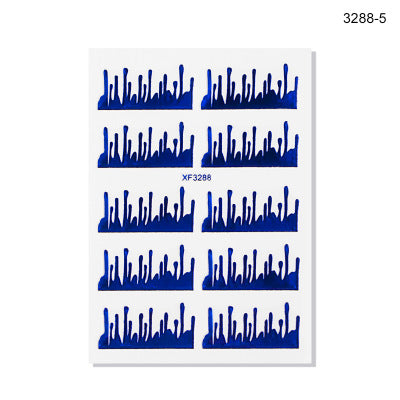 NS5D022  ForLife 3D Manicure Flame Nail Sticker Holographic fireworks decals Reflections Self-Adhesive Foils DIY Nail Art Decoration