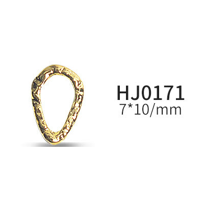 NZJ038 Nail geometry metal heart oval perfume bottle diamond matching nail jewelry