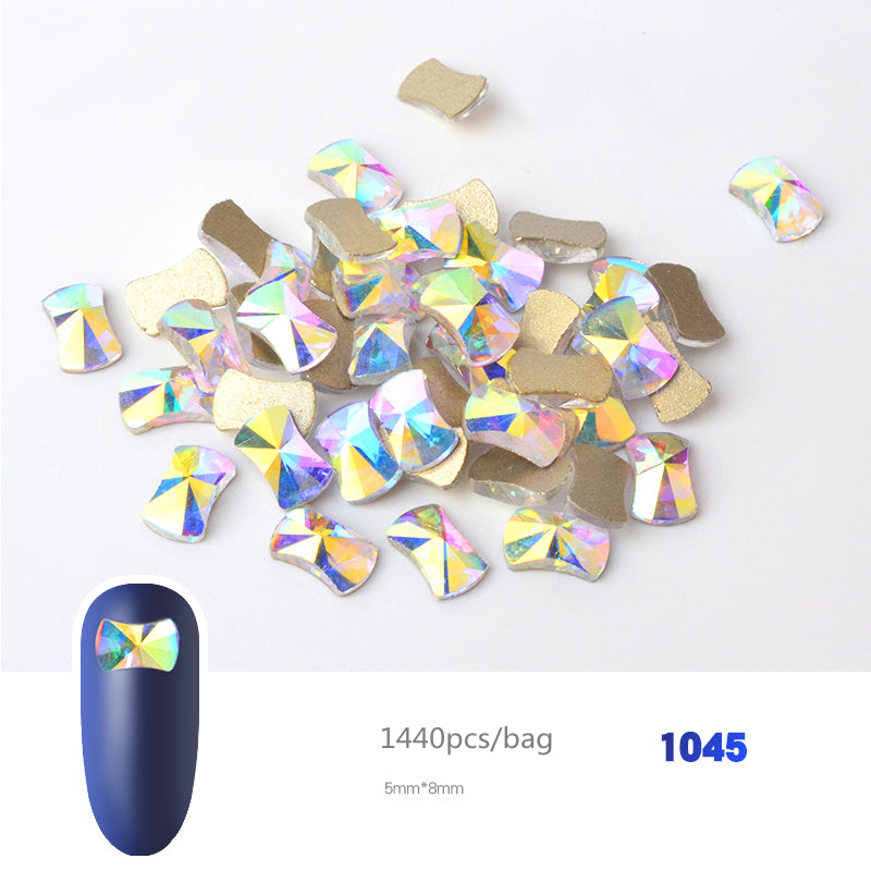 NRS019 Crystal AB 3D Nail Art Rhinestones Gem 1440pcs/bag Flatback Stones DIY Decorations Manicure Diamond Jewelry Different Shapes