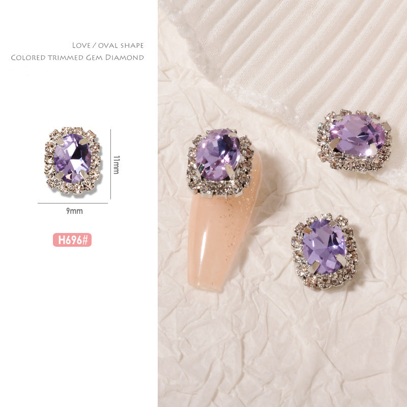 NZJ036 Charms Metal Jewels Alloy Manicure DIY Decoration Tools Beauty Colorful Studded Crown Rhinestones Nail Art Jewelry