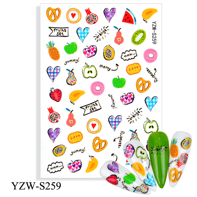 NS5D005  New Valentine's Day Love Flower Red Lip Sticker Nail Decoration