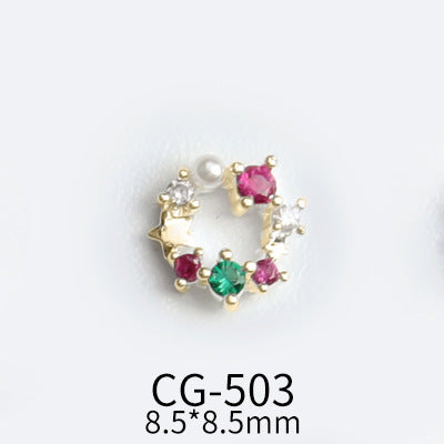 NZJ041 BowKnot Garland Zircon Nail Art Crystals Jewelry Rhinestone Nails Accessories Supplies Decorations Charms