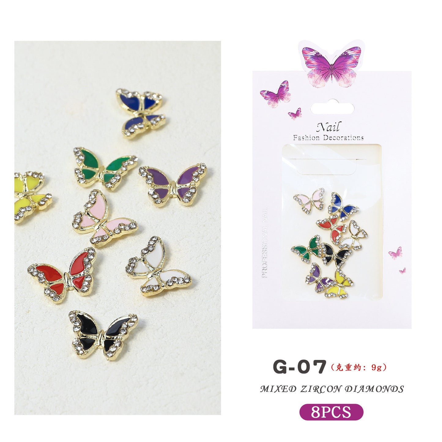 NRS029 3D nail art charms zircon alloy nail jewelry transparent shiny charm metal gemstone fashion DIY nail art decorations