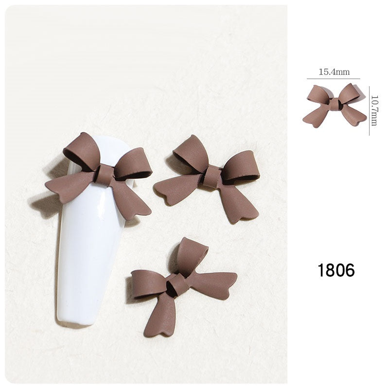 NDE061 ForLife nail art accessories three-dimensional spray paint butterfly red ribbon 3D alloy bow decoration