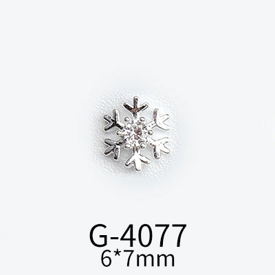 NZJ040 Christmas Nail Art Zircon Charms 3D Snowflake Nail Glitter Sticker Supplies Accessories Shiny Xtmas Nail Rhinestones Jewelry