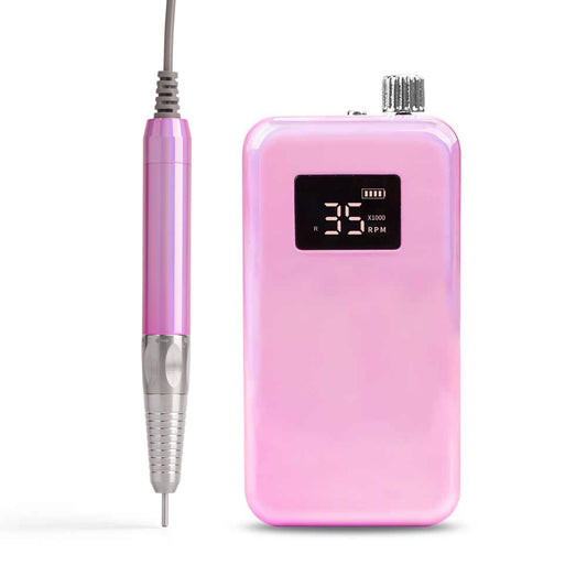 FNDM019 Desktop Brushless Cordless Base LED Logo Electric Nail Drill Machine 35000rpm for Manicure Pedicure Rechargeable Battery