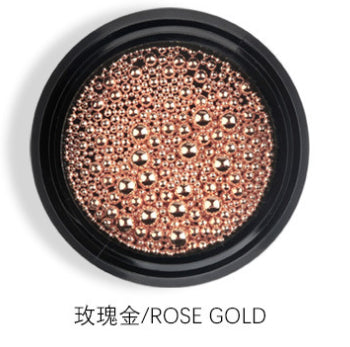 NDE011 ForLife 0.8/1/1.5/2/3 mm Rose Gold Silver Black Metal Nail Caviar Beads 3D Mini Micro Ball Tiny Nail Art Decoration