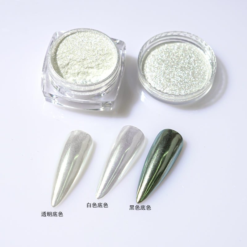 FNP030 Holographic Nail Powder Silver light Laser Mirror Glitter Design Nail Art Pigment Rub Dust Flakes Decorations