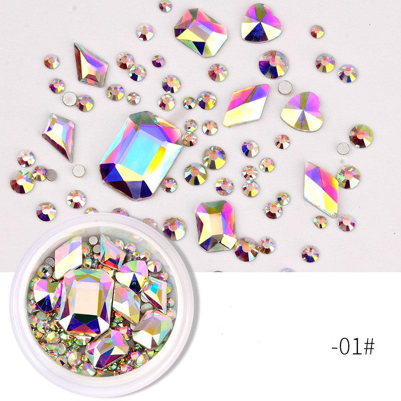 NRS008 ForLife 3D Nail Art Rhinestones Flatback Charm Heart acrylic Multislice Diamond Nail decoration DIY Nails Accessories