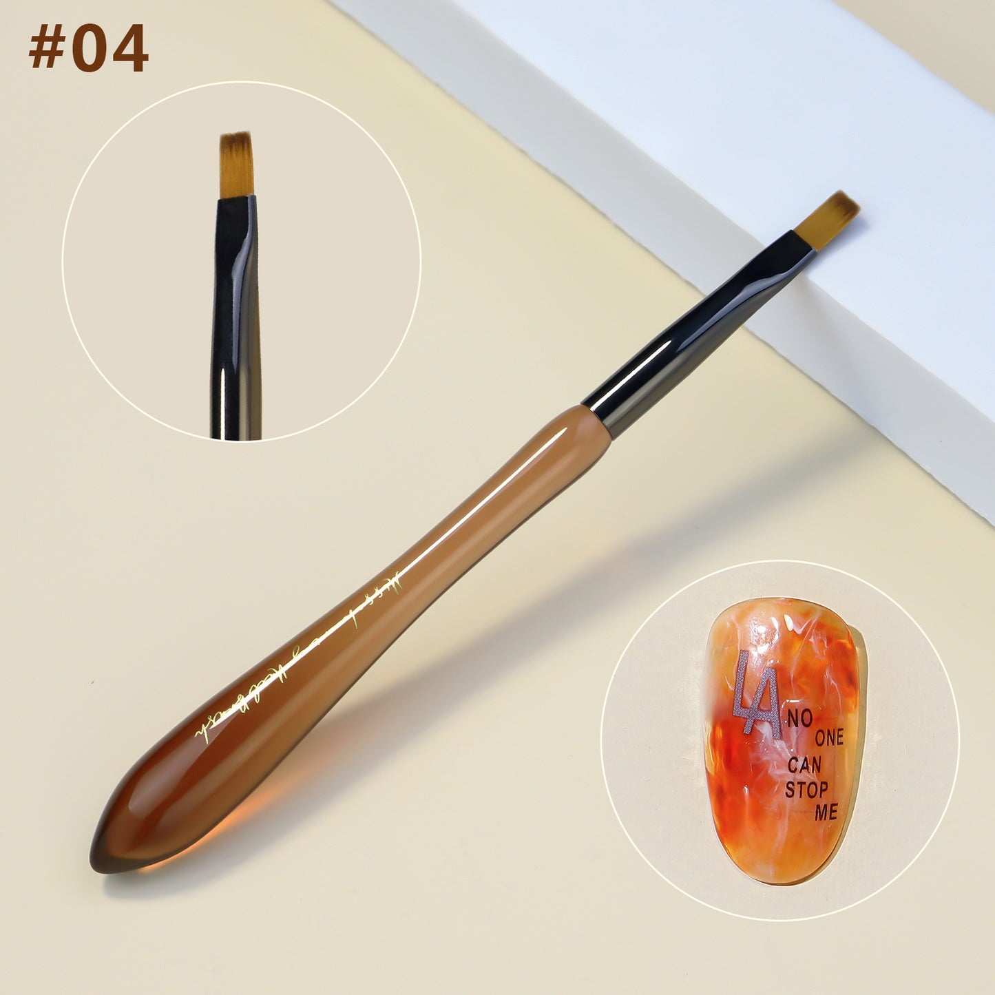 NBR045 Japanese New acrylic translucent coffee color gourd nail brush 8 styles painting smudge carving pen