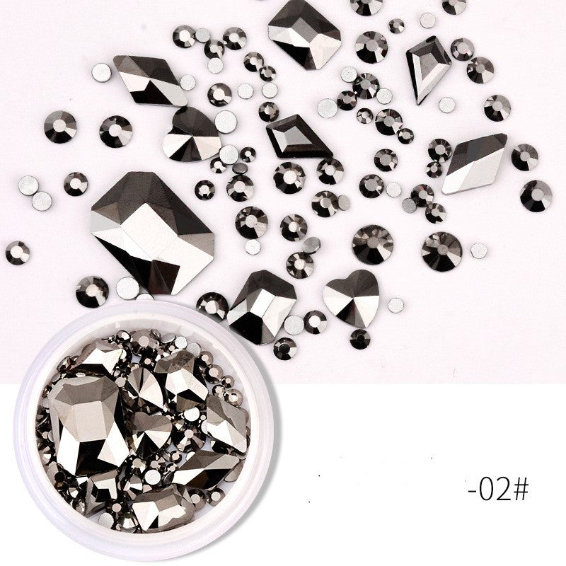 NRS008 ForLife 3D Nail Art Rhinestones Flatback Charm Heart acrylic Multislice Diamond Nail decoration DIY Nails Accessories