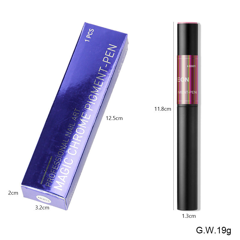 FNP072 6 Colors Chameleon Dark Glasses Air Cushion Pen Magic Mirror Powder Nail Pigment