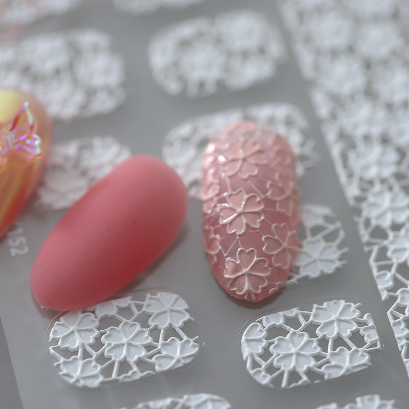 NS5D002 High quality 5D nail stickers Christmas flowers nail stickers decorations simple flower lines 3d