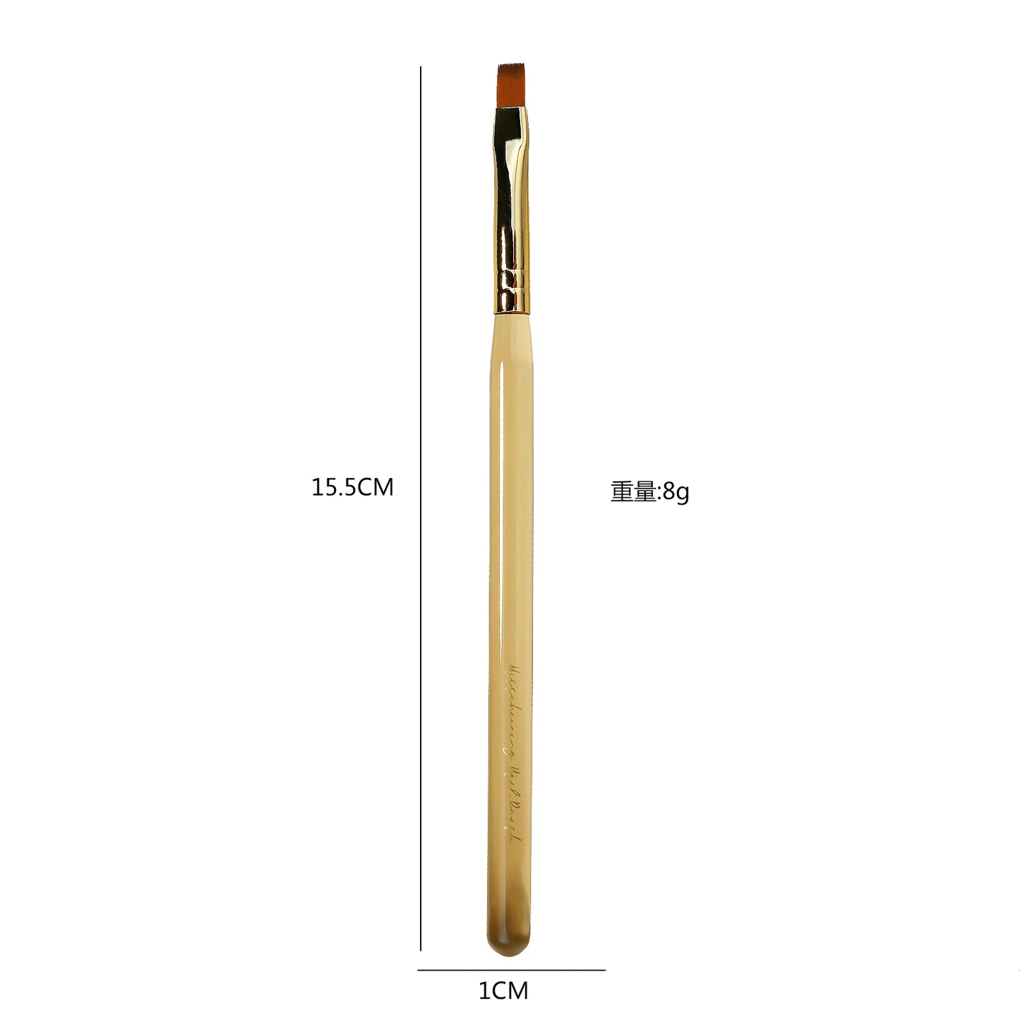NBR046 New Simple Ice Transparent Brown Acrylic Nail Art Brush Flat Head Round Head Nail Art Paint Pen