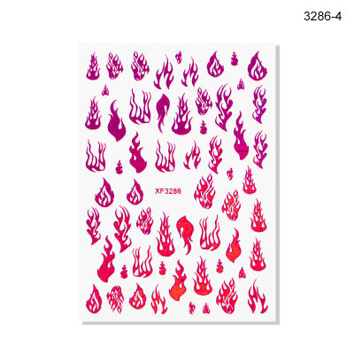 NS5D022  ForLife 3D Manicure Flame Nail Sticker Holographic fireworks decals Reflections Self-Adhesive Foils DIY Nail Art Decoration