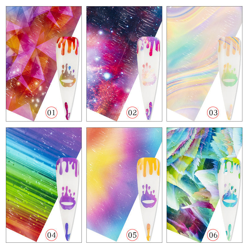 NS5D020  ForLife lip flame finger nail art sticker adhesive holographic fire hollow stickers for 5D nail sticker Water Decals
