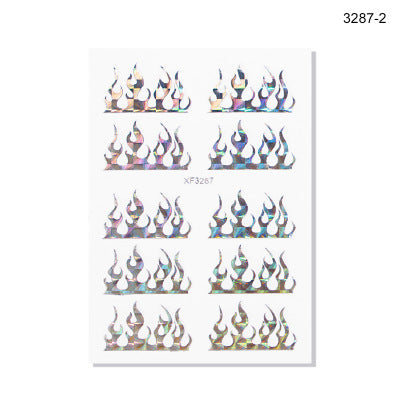 NS5D022  ForLife 3D Manicure Flame Nail Sticker Holographic fireworks decals Reflections Self-Adhesive Foils DIY Nail Art Decoration