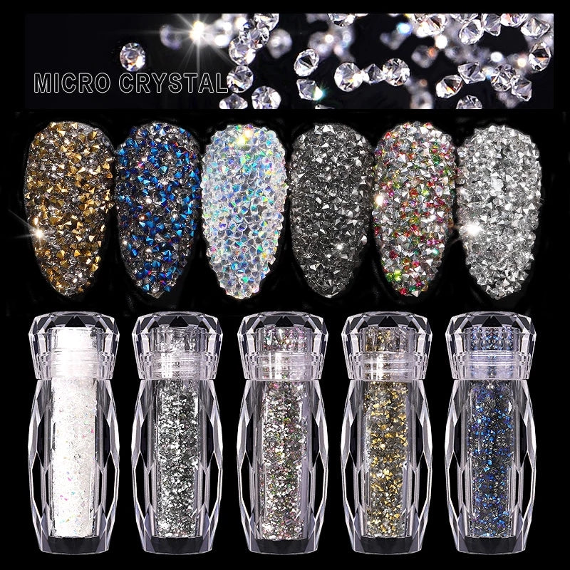 NRS025 ForLife Multicolor Crystal Nail Rhinestones Shiny mini pixie caviar AB Glass Nail Art Decorations Accessories