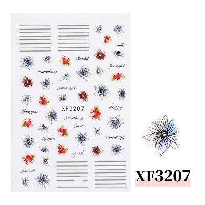 NS5D026  ForLife 3D Nail Sticker Summer Flower Flamingo Design Stickers for Nails Adhesive DIY Manicure Slider Nail Sliders