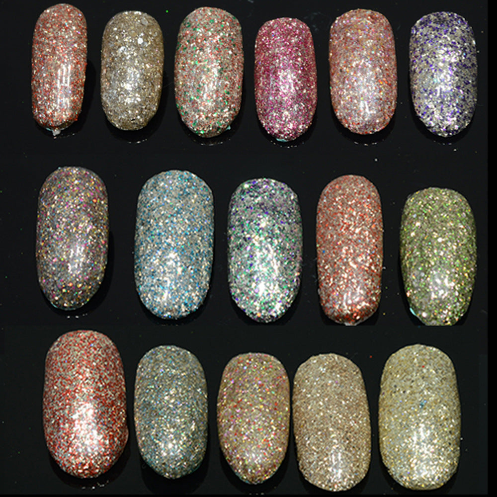 FNP006 Hot nail enhancement platinum glitter gold foil gold powder laser color change DIY nail sequins