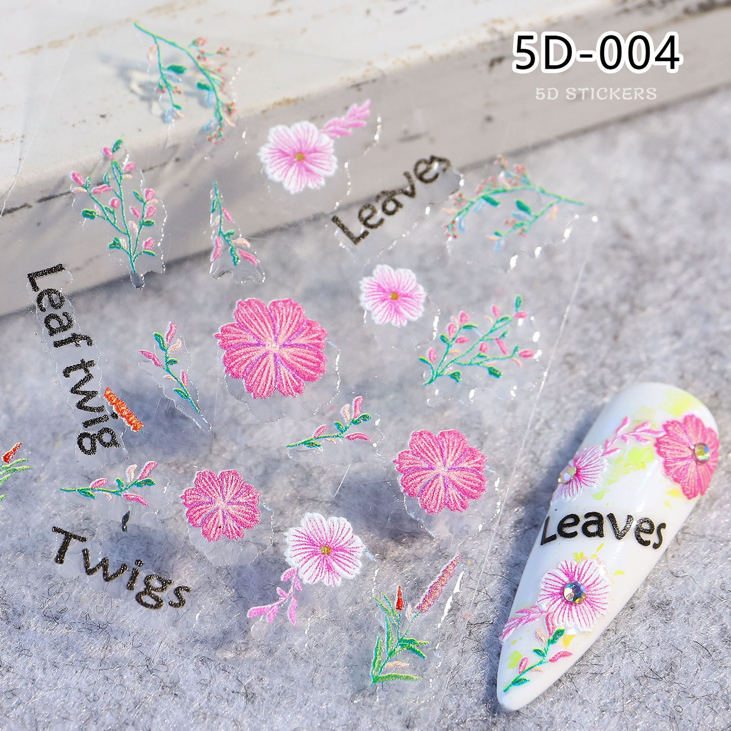 NS5D004  Nail Sticker 5D Embossed Flower Cartoon Donut Butterfly Love Series Nail Sticker 3D