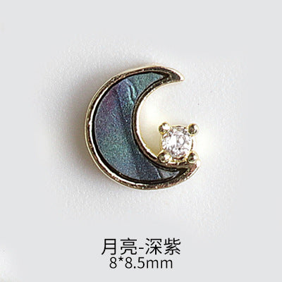 NZJ043 New nail art shell love jewelry metal accessories nail decoration diamond alloy jewelry