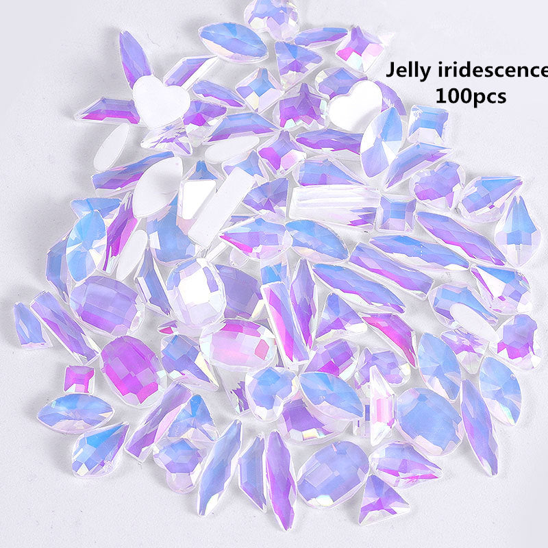 NRS003 ForLife Pear Nail Mix Color Rhinestones Gems Diamond Gold Bottom Flat Back Strass Stone 3D Charms Nails Accessories