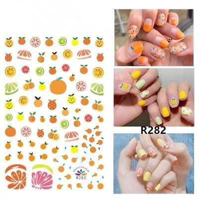 NS5D014  ForLife 1sheet Water Decal Fruit Series Nail Stickers Rainbow Cherry Orange Lemon Pineapple Decals Designs Manicure Waterm