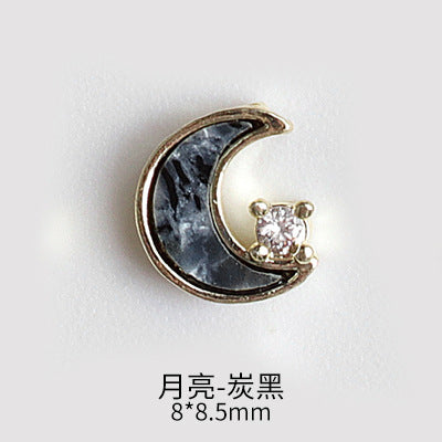 NZJ043 New nail art shell love jewelry metal accessories nail decoration diamond alloy jewelry