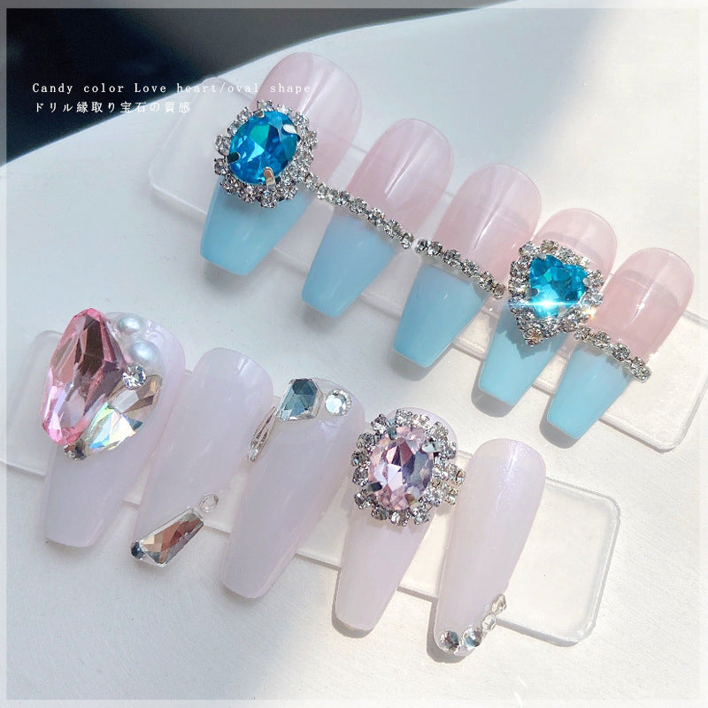 NZJ036 Charms Metal Jewels Alloy Manicure DIY Decoration Tools Beauty Colorful Studded Crown Rhinestones Nail Art Jewelry